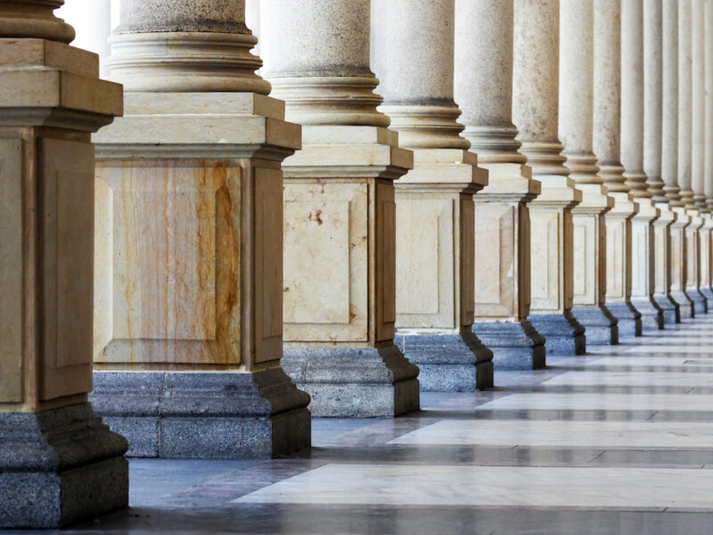 large stone pillars